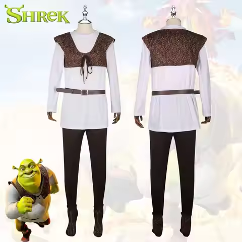 Movie Monster Shrek Cosplay Costume Mens Costume Shirt Vest Pants Full Set Halloween Carnival Party 