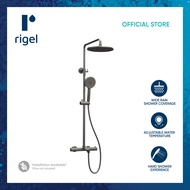 RIGEL Thermostatic Gun Metal Rain Shower Set W2-R-TSME14418T (GUN)