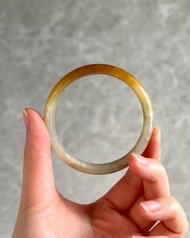 天然翡翠 緬甸 A玉 玉鐲 • 琥珀紅黃翡翠福鐲B