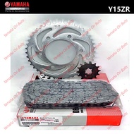 Yamaha Original Y15ZR Chain Set Sprocket Set Rantai O Ring Tanpa Penyambung Joint Chain - B17-WF542-00