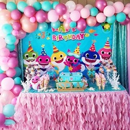 Baby Shark Happy Birthday Party Decor Photo Background Poster