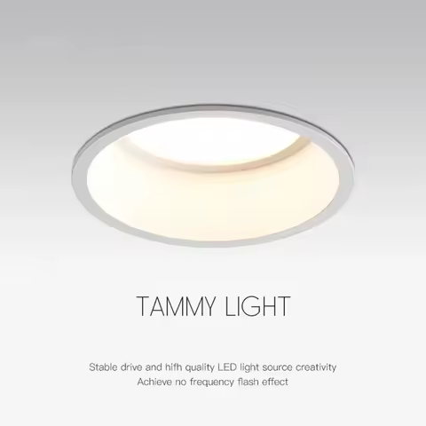 LED Downlight 15W 12W 7W 5W 220V 60 Degrees Angle Anti-Glare Indoor Living Room Nordic Ceiling Reces