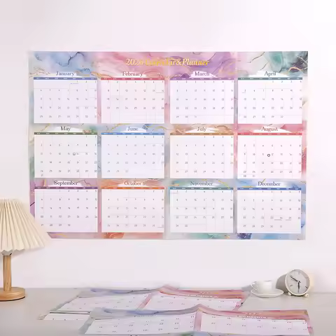 2026 12 Months Year Planner Large Wall Calendar With Stickers 365 Days Of The Year Planner Memo Sche