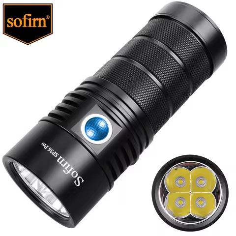 Sofirn SP36 Pro 8000lm Powerful LED Flashlight 4*SST40 USB C Rechargeable 18650 Torch