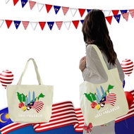 HOT Beg Tote Hari Kebangsaan Malaysia Bercetak Beg Hari Kemerdekaan Malaysia Beg Tote Bendera Malays