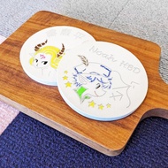 【客製化禮物】十二星座男孩珪藻土吸水杯墊(DIY上色)