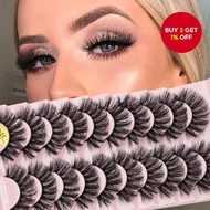 European and American 7D simulated thick roll mink false eyelashes, 10 pairs, full strips for daily,