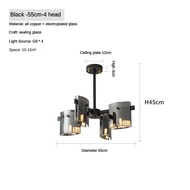โคมไฟแชนเดอร์เลียแก้วสีเทาควันบุหรี่โคมระย้าหรูหรา Lampu Gantung Ruang Tamu โคมไฟแบบง่ายๆอิตาเลี่ยนไ