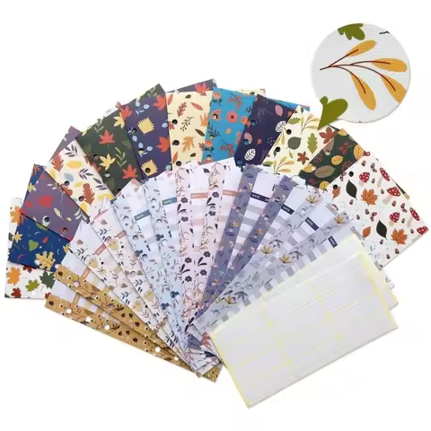 W89C 12Pcs Budget Envelopes Set with Blank Stickers Binder Budget Sheet Cash Wallet Money Storage Po