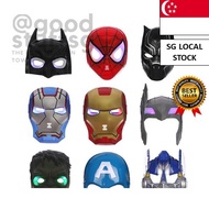 [SG FREE 🚚] Marvel Avengers Toys LED Light Spider Man Hulk Iron Man Captain America Mask Action Figures