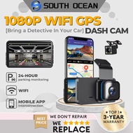South Ocean 24H Record 1080P GPS Dashcam WiFi App Control DVR Car Recorder Front Rear