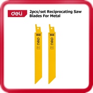 [ DELI ] (DH-WJT018-E2) 2pcs Reciprocating Saw Blades For Metal | 150mm (6") | 18TPI | BIM (Milled)