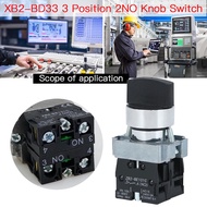 22mm XB2-BD33 3 Position 2NO Knob Switch 10A/415V Lock-in Selection Switch ZB2-BE101C Two Roads 2 NO
