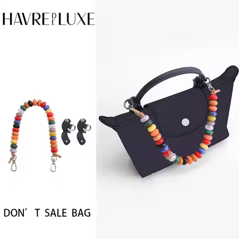 HAVREDELUXE Beaded Decorative Chain For Longchamp Mini Bags Into Colorful Handheld Non Destructive M