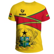 Summer New Tigre African Country Flag Men's Print T-Shirt Ghana National Emblem Pattern Casual Overs