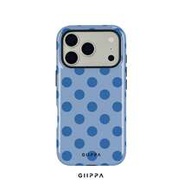 1 ชิ้น เคสโทรศัพท์ลายจุดสีน้ำเงินสดใสสำหรับ Phone 17 Pro Max, เหมาะสำหรับ Phone 16 Pro Max, 15 Pro M