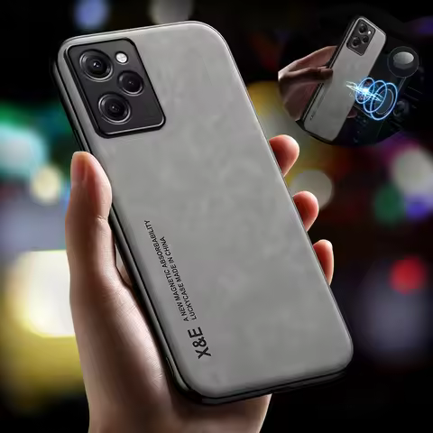 Poco X5 Pro 5G Case Leather Car Magnetic Holder Back Cover For Poko Little Poco X5 Pro Poco x5 Prote