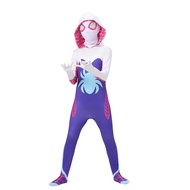 🎉Cosplay🎉 ชุดแมงมุมคอสเพลย์ Gwen Stacy สำหรับเด็กผู้หญิงชุดจั๊มสูทบอดี้สูทซุปเปอร์ฮีโร่สำหรับเป็นขอ