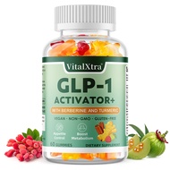 VitalXtra GLP-1 Activator+ Gummies with Berberine HCL 95% & Turmeric, Cinnamon & Beta Glucan for Met