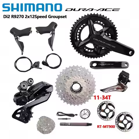 Shimano Di2 Dura Ace R9270 2x12 Speed Hydraulic Disc Brake Set R9200 Crankset FD RD-R9250 Battery DN
