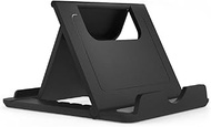 DFV mobile - Holder Desk Adjustable Multi-angle Folding Desktop Stand for Smartphone and Tablet for Wiko Rakuten Hand 5G (2022) - Black