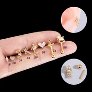 1 Piece Stainless Steel Earring 16Gauge Helix Tragus Piercing Cartilage Earring Gold Silver Color Mo