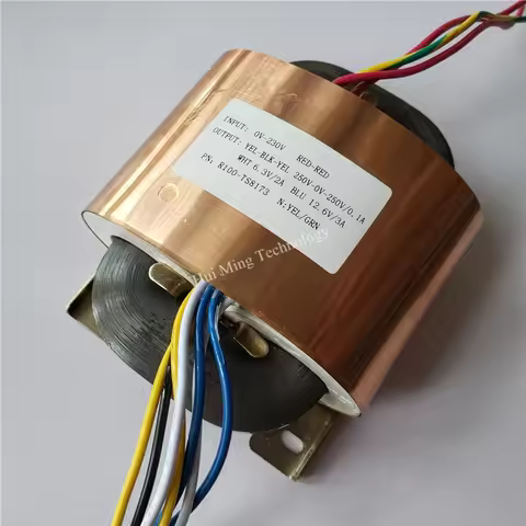 250V-0-250V 0.1A 6.3V 2A 12.6V 3A R Core Transformer 100VA R100 custom transformer 230V copper shiel
