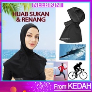 A25A Tudung berenang muslimah swim cap swimming head cover tudung renang perempuan swimming turban