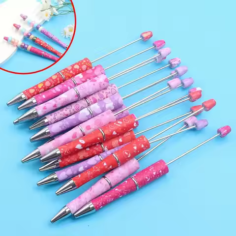 3/6/12pcs Multi-color Valentine's Day Bead Pens, Valentine's Day, Anniversary, Graduation Season Gif