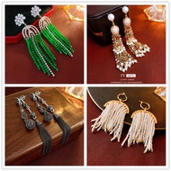 1 pair Zircon Flower Ball Beaded Tassel Earrings Exaggerate Small Fashion Earrings Retro Personalize