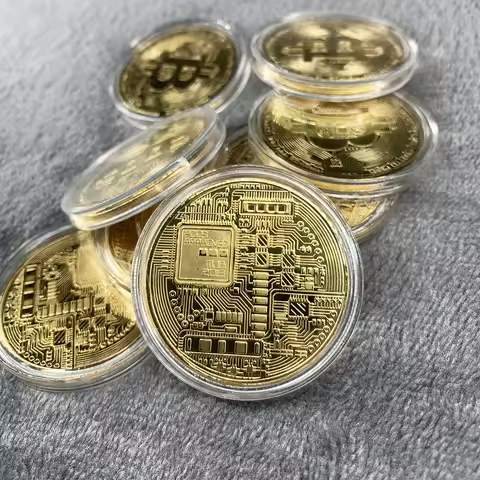 Bitcoin Coin Collectible Gold Plated Bitcoin Coin Collectible Art Collection Gift Physical Commemora