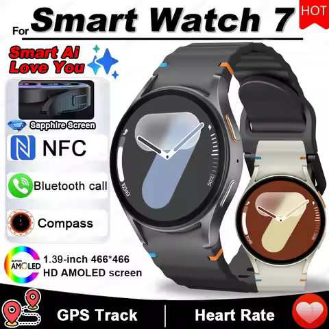 New Watch 7 Mini Classic GPS Sports Smartwatch AMOLED HD Screen Voice Assistant Bluetooth Call Smart