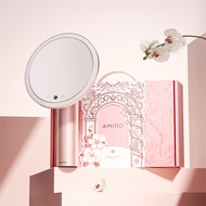 AMIRO Oath自動感光LED化妝鏡-綺夢花園禮盒 薄霧粉