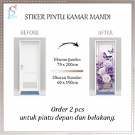 Bathroom Door Stickers Toilet Door Stickers Aesthetic Floral Motif/s Aesthetic/s 3