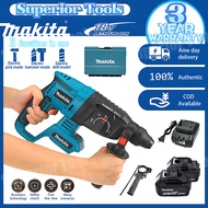 Makita 18V Cordless Rotary Electric Hammer Drill 4 Functions Heavy Duty Electric Brushless Hammer Rechargeable Impact Drill Fit With 2 Battery