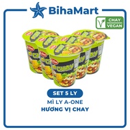 [SET OF 5 CUP] - A ONE - A-One Vegetarian Cup Noodles, A One Vegetarian Cup Noodles, Aone Vegetarian