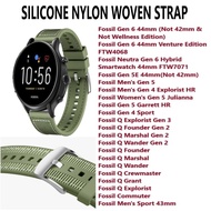 Silicone Nylon Woven Strap - Fossil Gen 6 Hybrid 44mm, Gen 5E 44mm, Gen 5, Gen 4, Fossil Q Explorist
