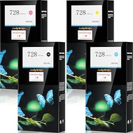 728 300ml x 4PK Ink cartridges Matte Black/Cyan/Magenta/Yellow 3WX30A / F9K15A / F9K16A / F9K17A– Co