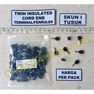 Skun I FERRULES 2 CABLES TE1508 BLACK 1 PACK (100 PCS)