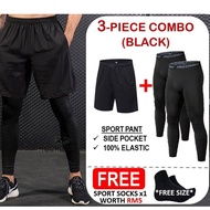 ROOFLESS Running Pants Men Seluar Tight Lelaki Seluar Tight Putih Pro Combat Tight Pant Man Seluar R