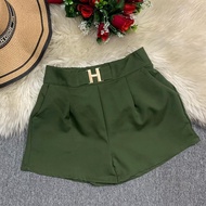 New arrivals mall quality women's causal elegant plain shorts with belt