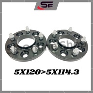 2Biji Tayar Wheel Spacer 5x120 Convert 5x114.3 Wheel Adapter 15mm 20mm 72.6ID 67ID Specer Rim