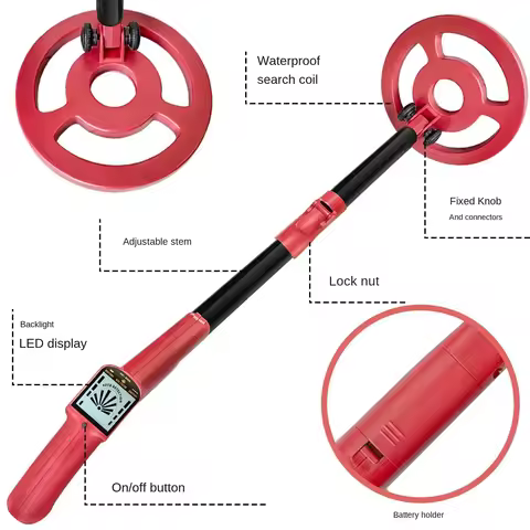 detector beach treasure hunt gold detector professional 2023 new children's metal detector pole adju