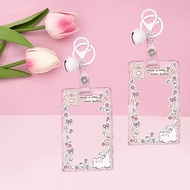 1pc Transparent Acrylic Card Cover Case Lanyard Badge Holder Sliding Company Office Staff Employee I