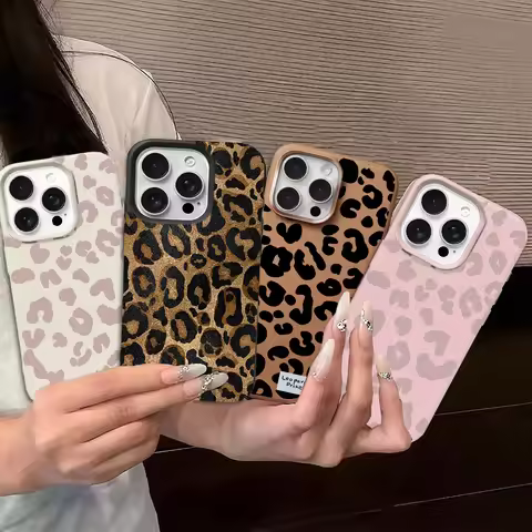 INS Brown Leopard Print Phone Case For Samsung Galaxy S25 FE S24 S23 S22 S21 S20 S25 S10 Ultra Plus 