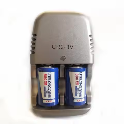 2PCS Large Capacity 880mAh 3V CR2 Lithium Battery Camera Rechargeable Battery + 1PCS CR2 Battery Cha