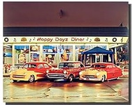 Happy Dayz Diner 57 Chevy Bel Air 50's Mercury Car Wall Decor Art Print Poster (16x20)