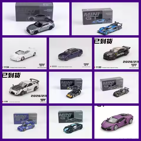 MINI GT 1:64 Mazda RX-7 Porsche GTR R35 alloy car model series, collectible ornament