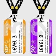 Two-piece meal card holder with high aesthetic appeal, keychain, sliding cover, neck-hanging hard ca