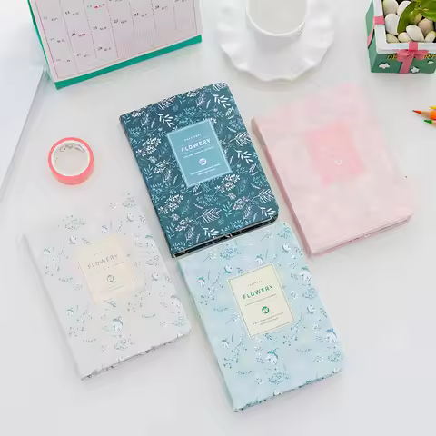 Kawai Tianzi Zhou Plan Leather Book Korean Stationery Creative Notebook Perpetual Calendar Schedule 